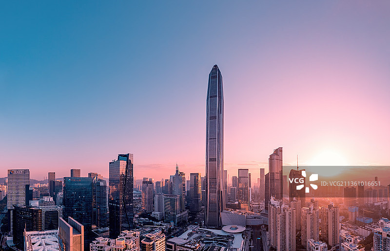 暮色平安 深圳市中心区图片素材
