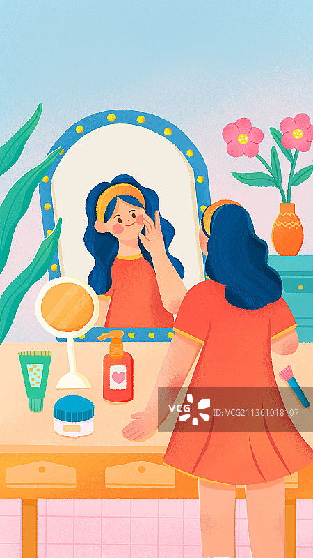 护肤女孩图片素材