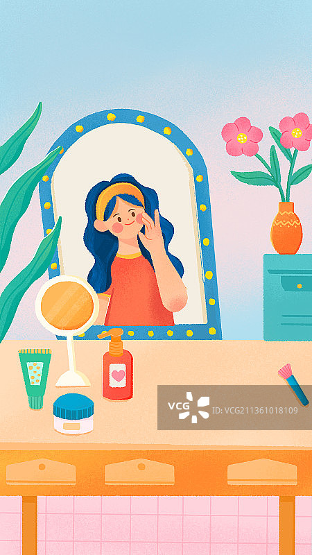 护肤女孩图片素材