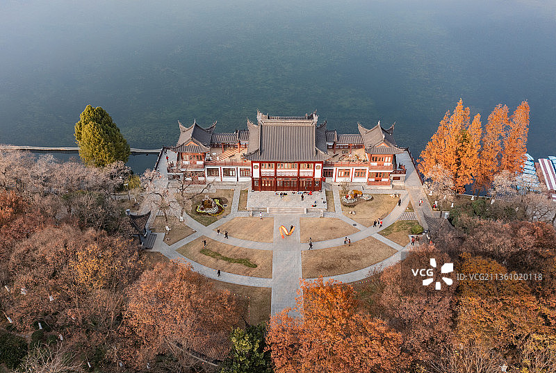 莫愁湖秋色图片素材