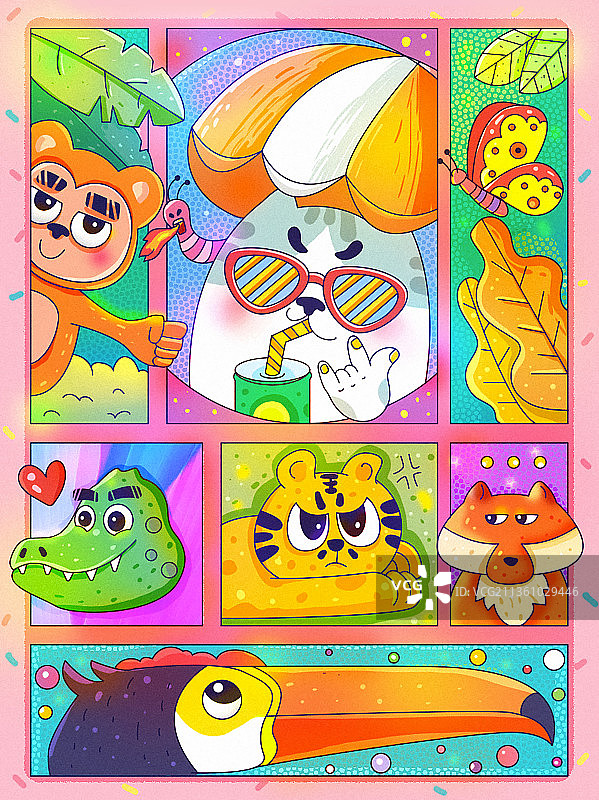 粉色动物园图片素材