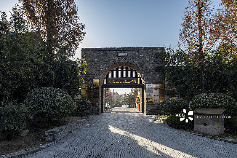 山东省枣庄台儿庄古城，台儿庄大战遗址公园图片素材