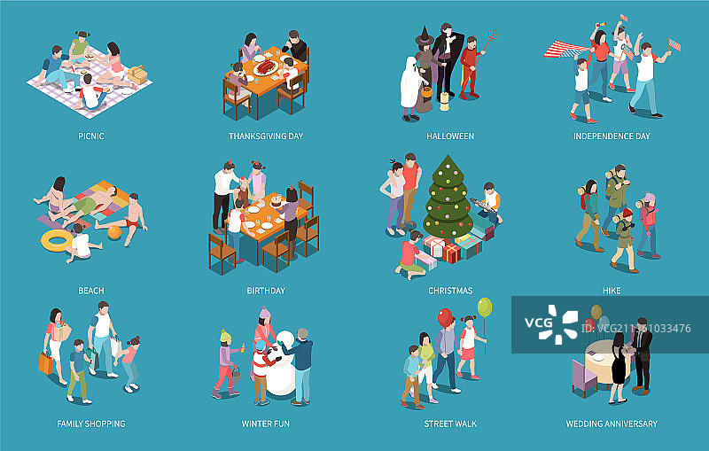 家庭度假2.5D图图片素材