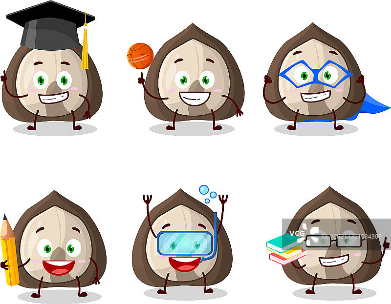 满洲核桃卡通学生图片素材