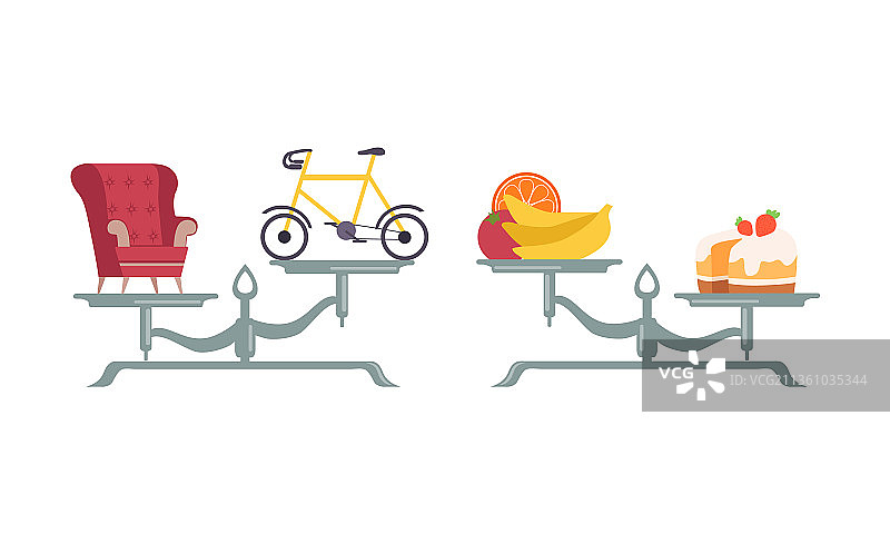 价值不对等的失衡天平图片素材