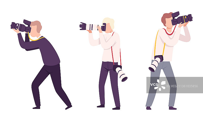 用现代相机拍照的摄影师图片素材