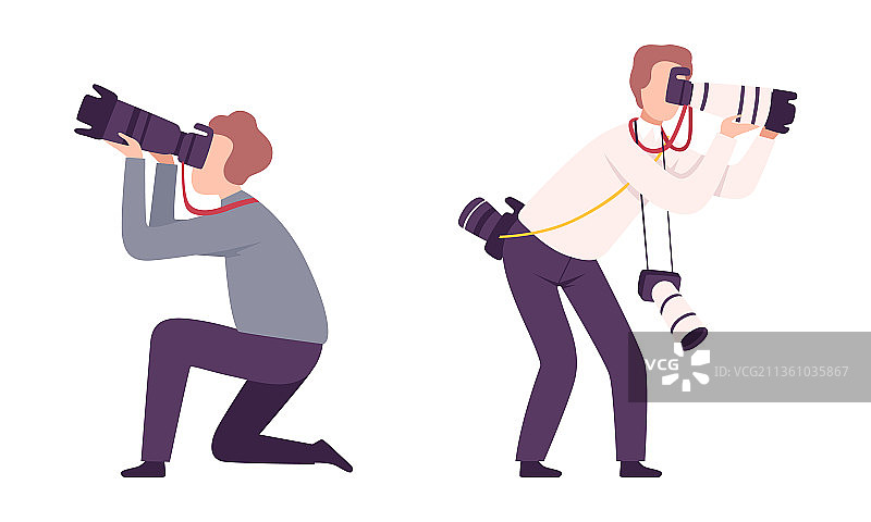 用现代相机拍照的摄影师图片素材