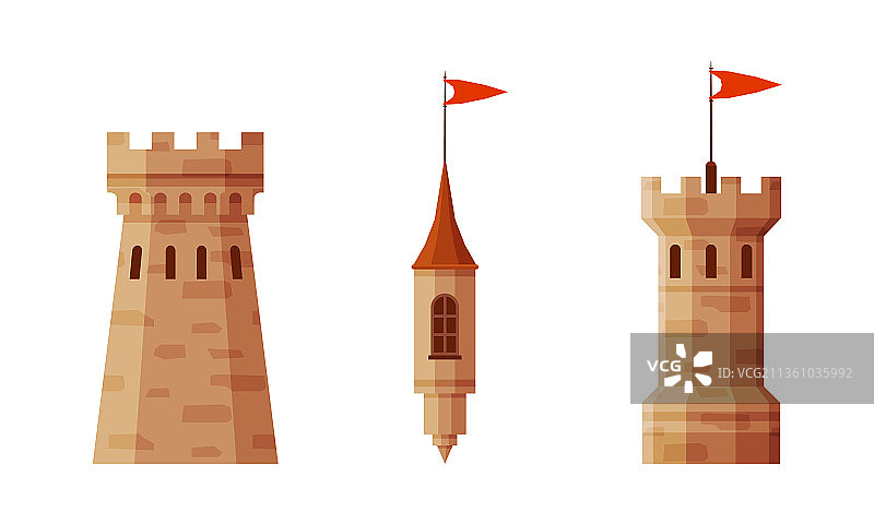 古代中世纪城堡或城墙元素图片素材