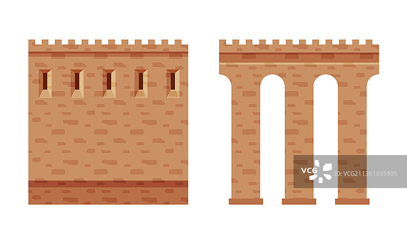 古代中世纪城堡或城墙元素图片素材