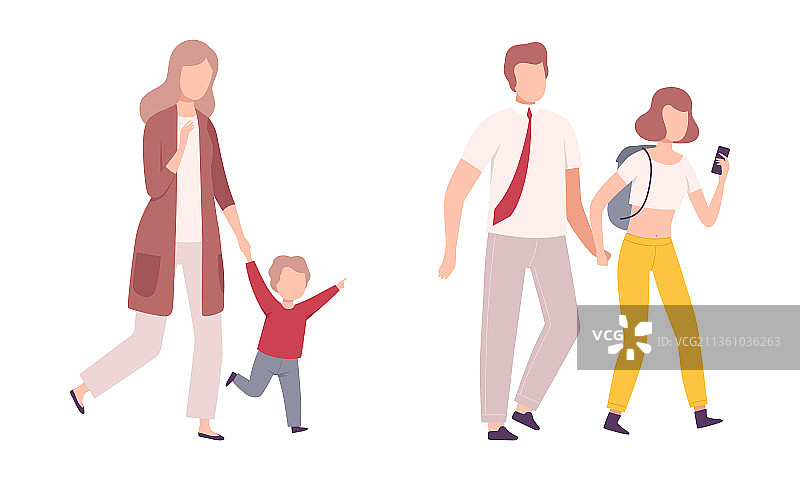 父母和他们成长的儿子和女儿图片素材