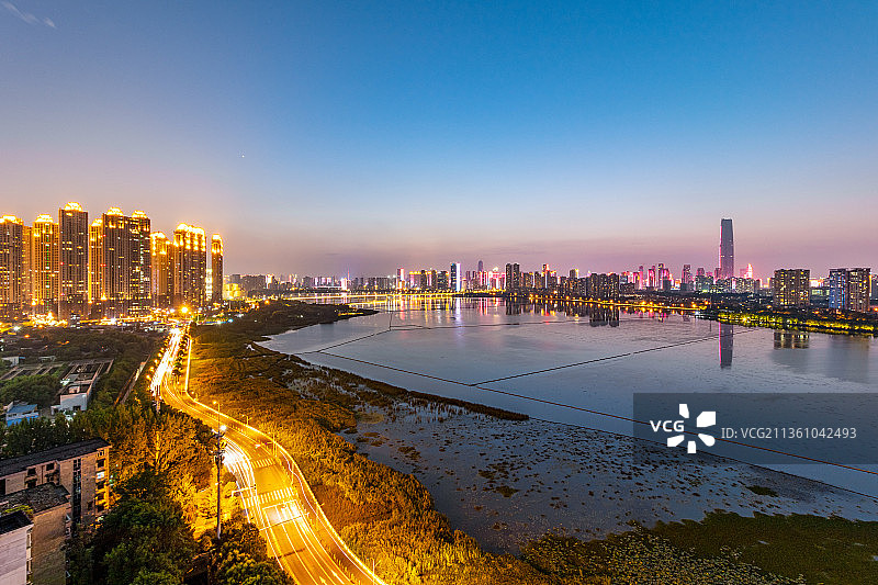 武汉沙湖夜色图片素材