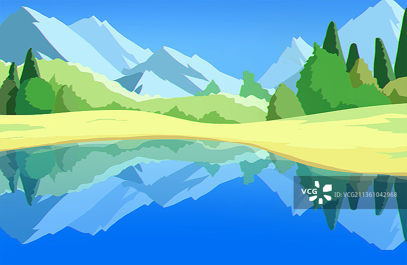 自然美景雪山湖水图片素材