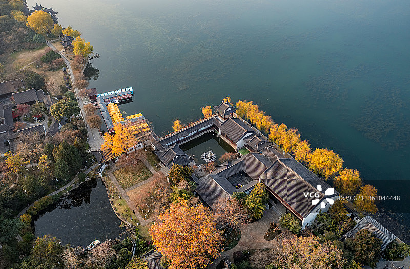 莫愁湖秋色图片素材
