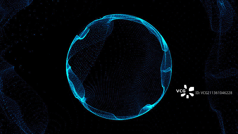 科技蓝色随机波动圆形设计背景图片素材