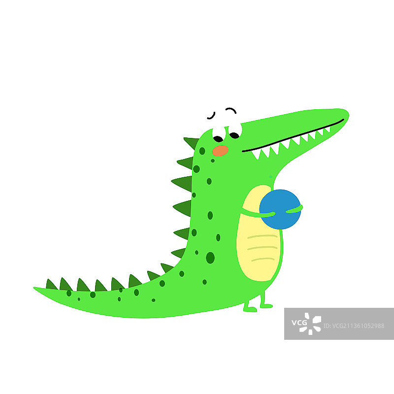 小鳄鱼，矢量，插画，可爱的，扁平风图片素材