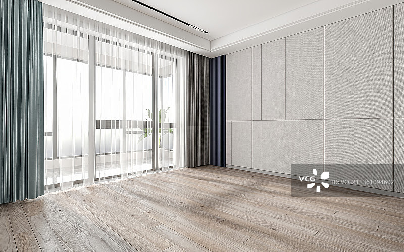 现代简约风格温馨主卧大床房空房间图片素材