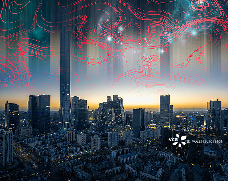 北京科幻的城市图片素材