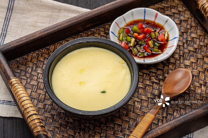 家常菜蒸水蛋图片素材