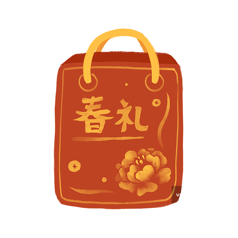 春节插画元素礼盒图片素材