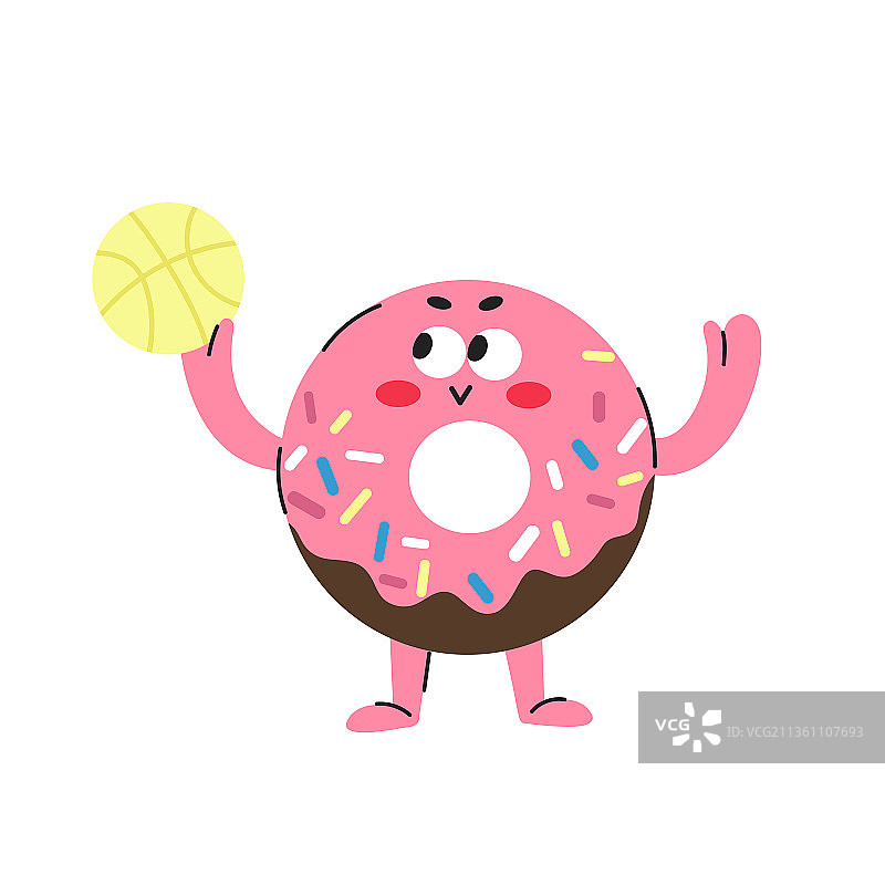 甜甜圈，矢量，插画，扁平风，可爱的，美食图片素材