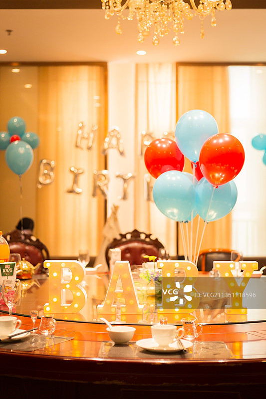 生日蛋糕布置场景图片素材