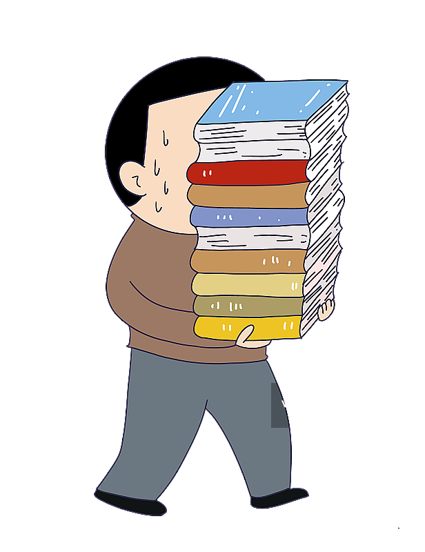 元素：搬书的人物图片素材