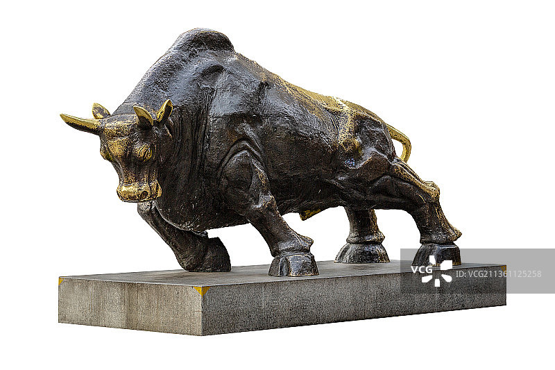 公牛雕塑白底图图片素材