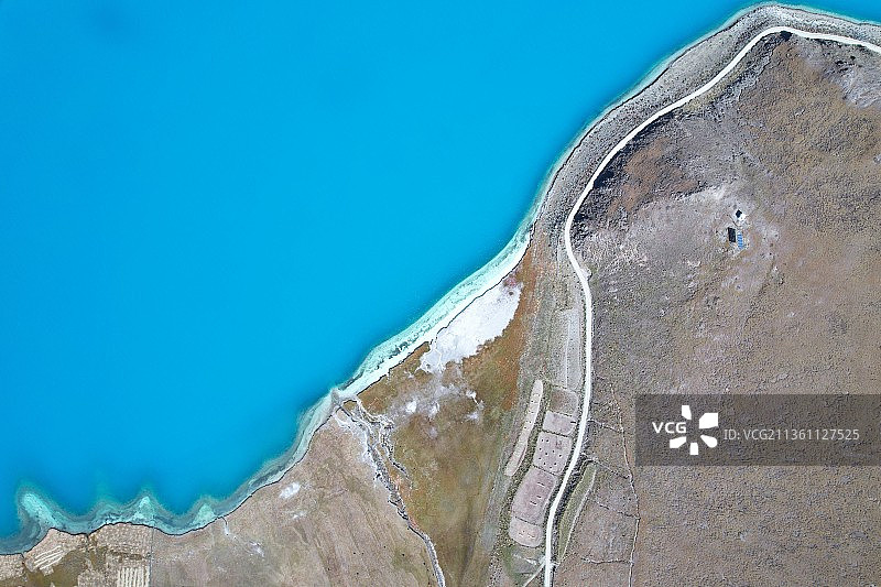 航拍羊湖图片素材