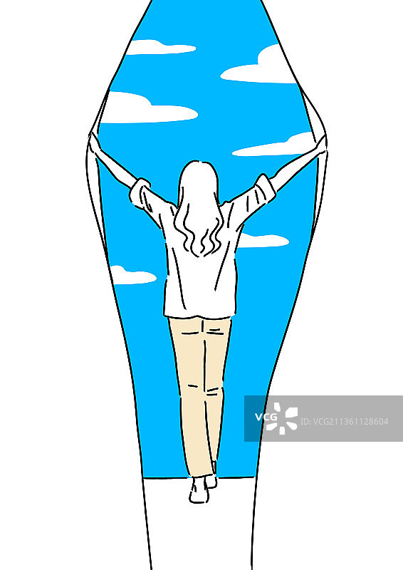 精神健康与天空之窗图片素材