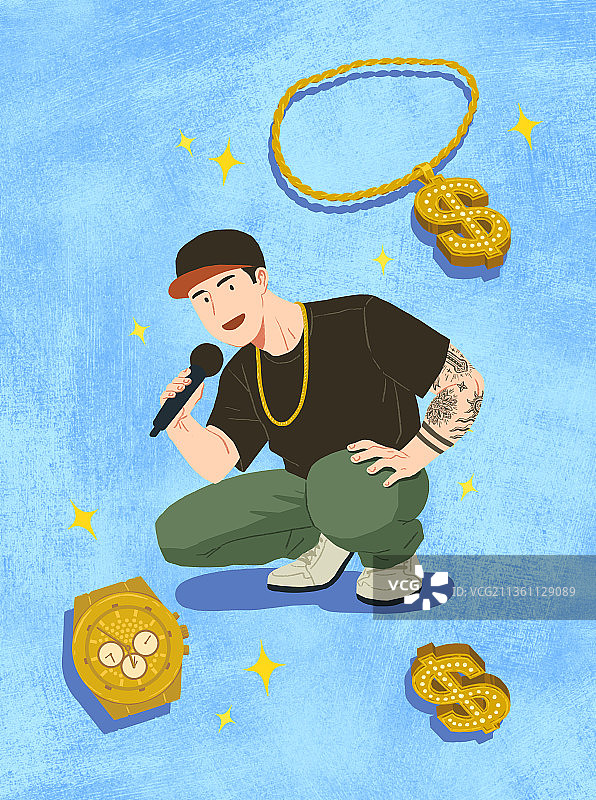 人物，职业，全身，歌手，说唱歌手，说唱，嘻哈图片素材