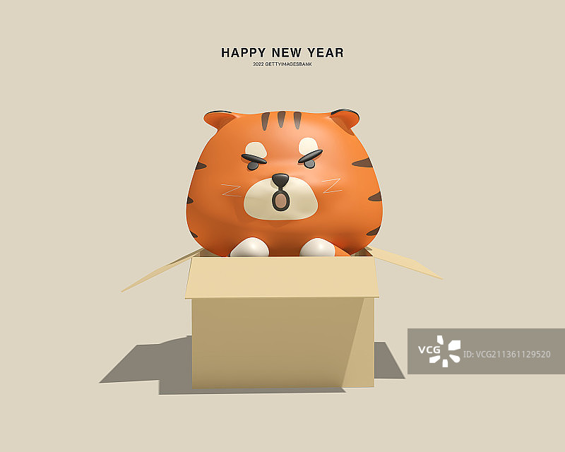 3D新年贺卡虎年活动页图片素材