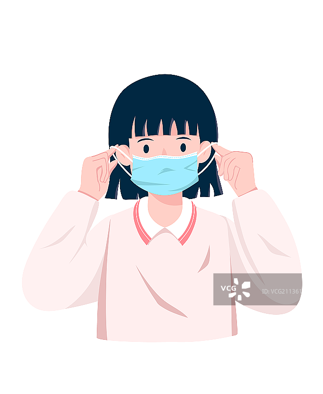 佩戴口罩元素图片素材