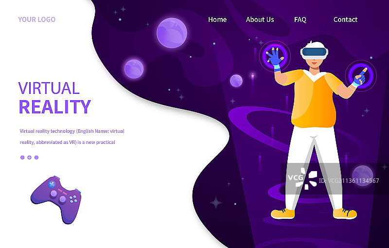 VR虚拟现实沉浸式体验模板图片素材