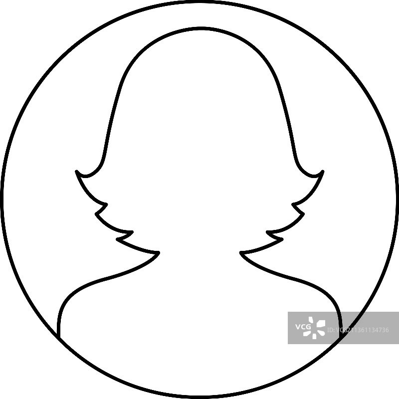 线性女人头像图片素材