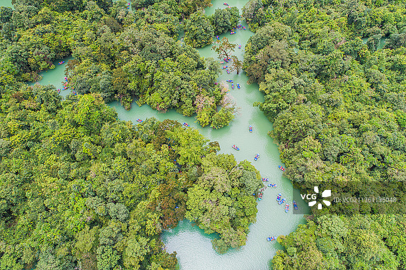 贵州荔波小七孔鸳鸯湖航拍图片素材