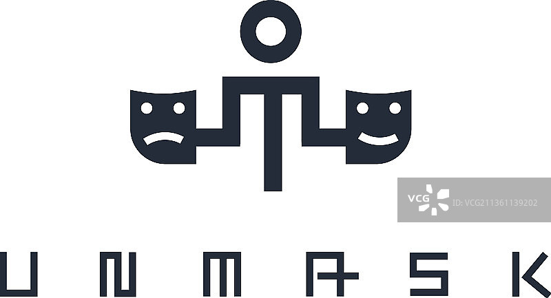 揭开面具概念设计图片素材