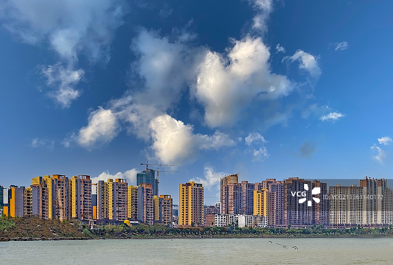 广西桂林平乐县桂江新城图片素材