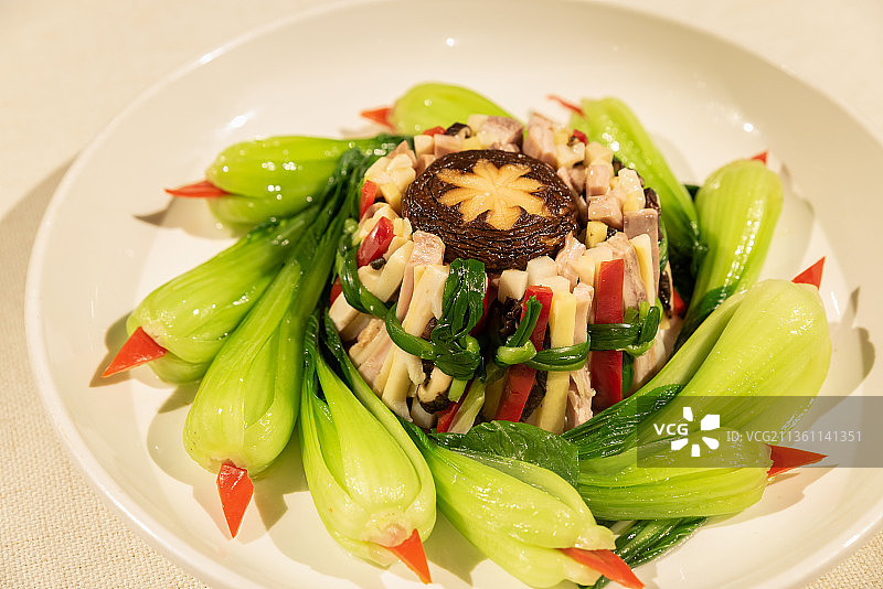 菜肴香菇青菜图片素材