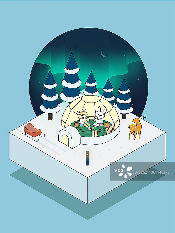 2.5D 看极光图片素材