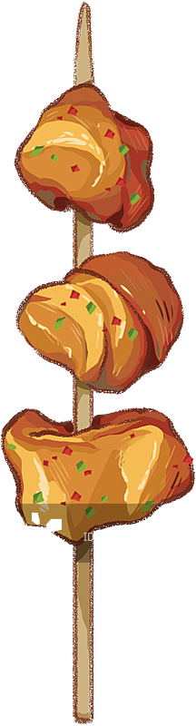 手绘烤串之鸡脆骨图片素材
