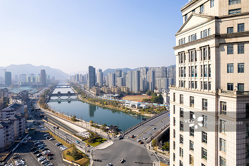 临安现代城市风光图片素材