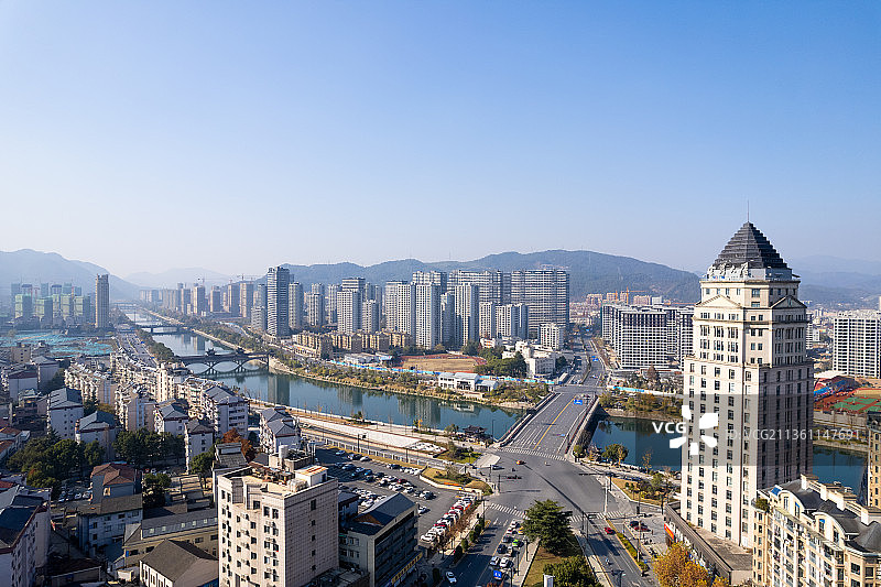 临安现代城市风光图片素材