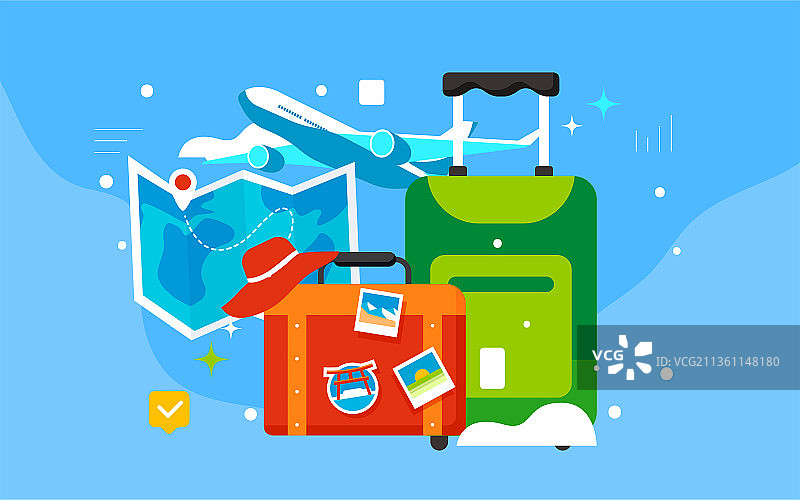 旅游人物插画假期出行户外自由行活动海报图片素材