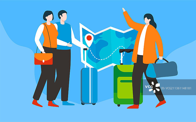 旅游人物插画假期出行户外自由行活动海报图片素材