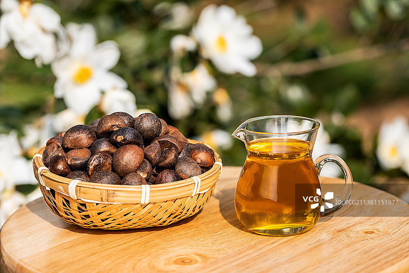 营养健康的茶油图片素材