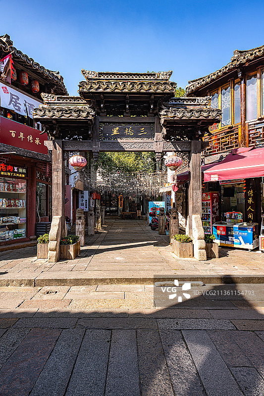 上海金山枫泾古镇旅游景区景观图片素材