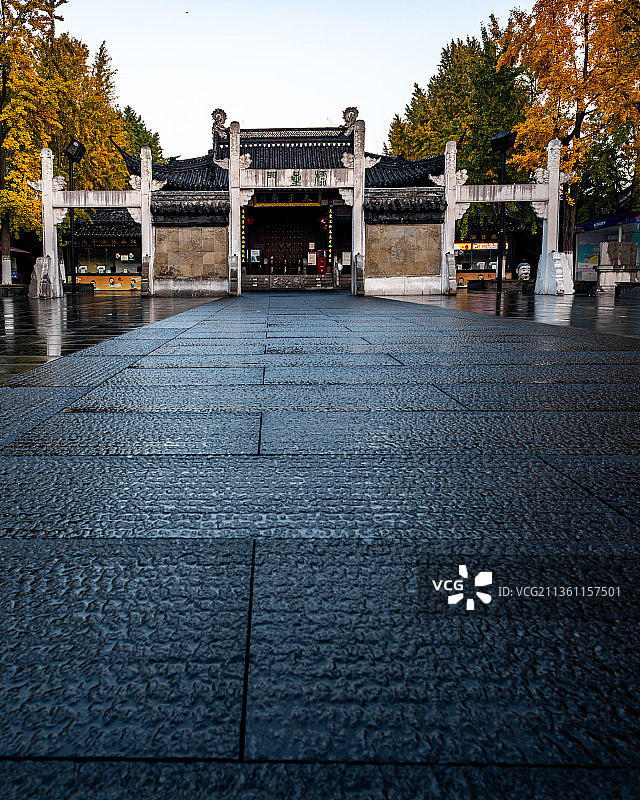 冬日清晨的南京夫子庙秦淮河.天下文枢图片素材