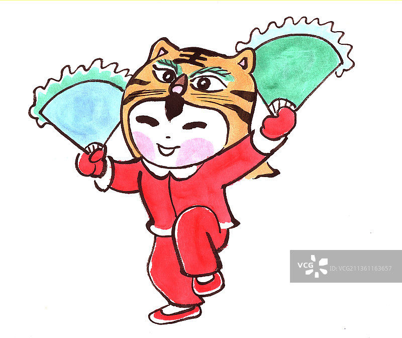 插画：春节扭秧歌图片素材