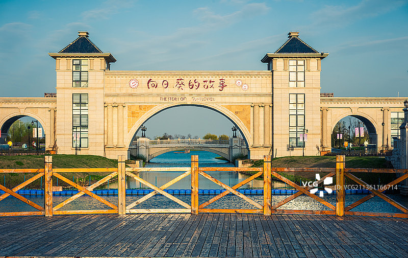 淮安洪泽区白马湖花海康居向日葵的故事景区图片素材