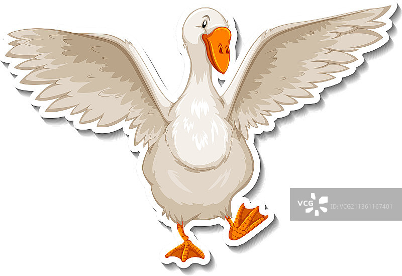 卡通农场动物鹅贴纸图片素材